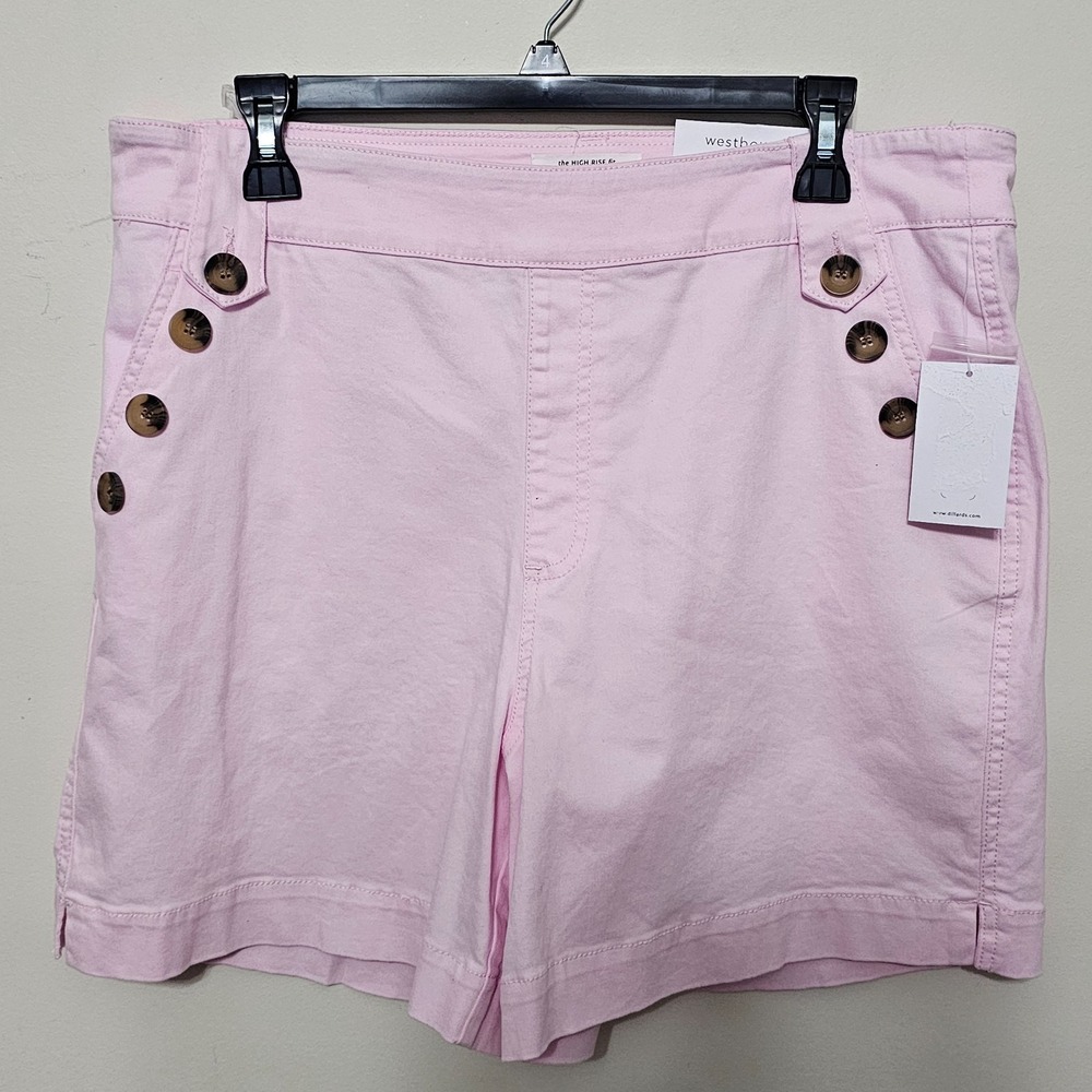 Westbound Womens Short 16 Pink Elastic Waist High Rise Classic Leg Elastic 0834‎